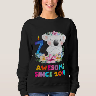 Kids Cute Koala Bear 7 Years Birthday Outfit For B Sweatshirt