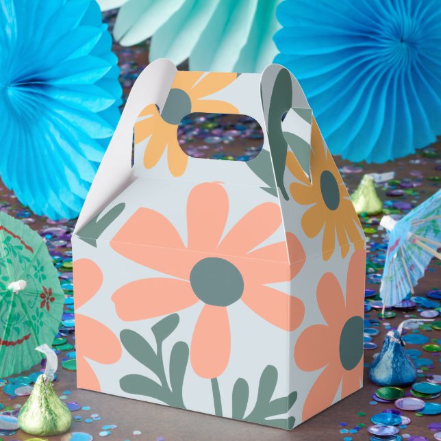 kids Cute Ladybug Polka dot Daisy Flower Pattern Favour Box (Party)