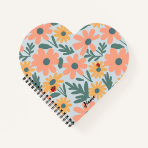 kids Cute Ladybug Polka dot Daisy Flower Pattern Notebook