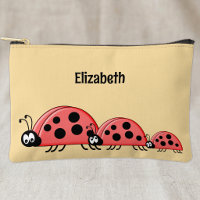 Kids cute ladybugs add a name red peach