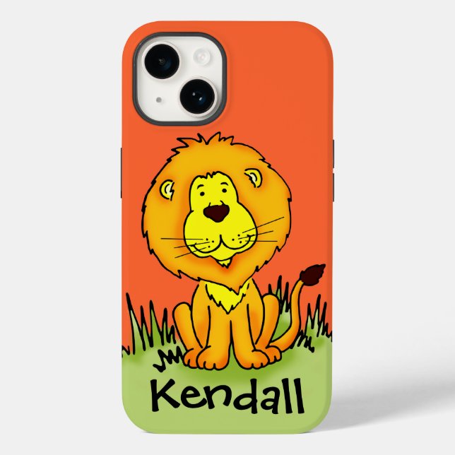 Kids cute lion orange graphic Case-Mate iPhone case (Back)