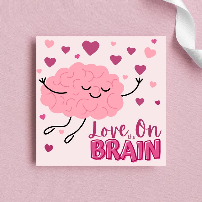 Kids Cute Love on The Brain Valentine's Day Holiday Card (Creator Uploaded)