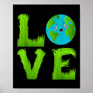 Kids Cute Love World Earth Day 2022 Green Planet G Poster