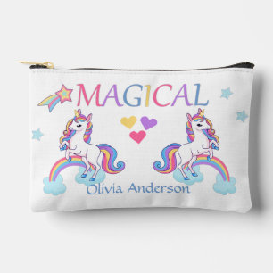 Kids Cute Magical Unicorn And Rainbow Small  Accessory Pouch