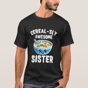 Kids Cute Matching Little Sister Lil Sis Cereal Lo T-Shirt