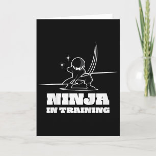 Kids Cute Ninja Warrior Martial Arts Tee For Kids Card