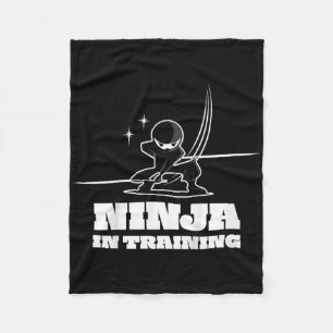 Kids Cute Ninja Warrior Martial Arts Tee For Kids Fleece Blanket