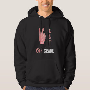 Kids Cute Peace Out 6th Grade Elementary School G Hoodie