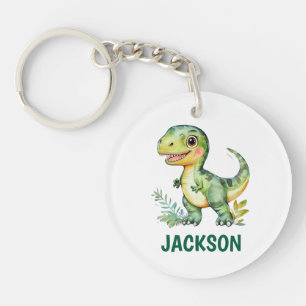 Kids Cute Personalised Dinosaur Key Ring