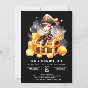 Kids Cute Pirate Birthday Invitation