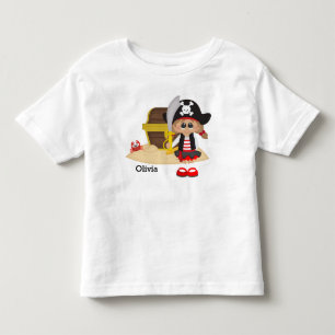 Kid's Cute Pirate Girl Toddler T-Shirt