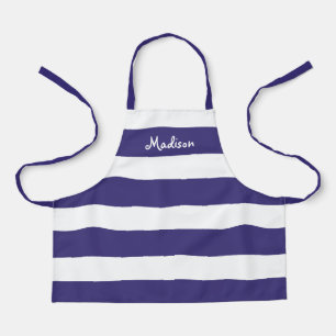 Kids Cute Purple Stripes Personalised Craft Apron