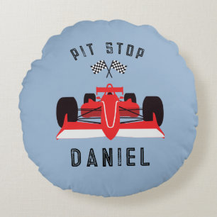 Kids Cute Racing Car  Round Cushion