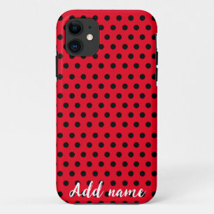 kids Cute Red Ladybug Polka dot party Pattern iPhone 11 Case