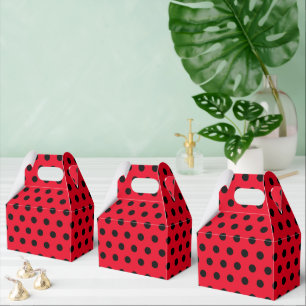 kids Cute Red Ladybug Polka dot party Pattern Favour Box