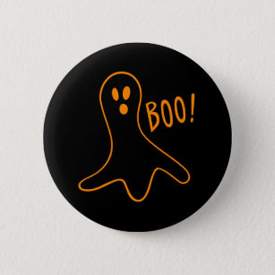 Kids Cute Scary Boo Halloween Ghost Black Round 6 Cm Round Badge