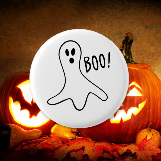 Kids Cute Scary Halloween Boo Ghost White Round 3 Cm Round Badge (Kids Cute Scary Halloween Boo Ghost White Round Button)