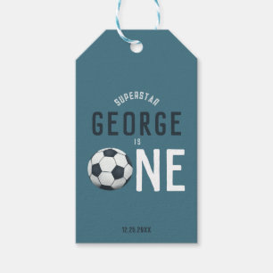 Kids Cute Soccer Sports Boys 1st Birthday Favour Gift Tags