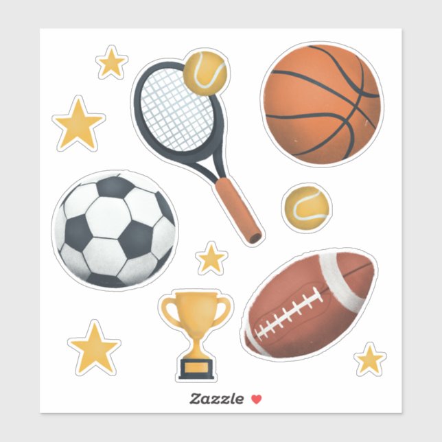 Kids Cute Sports Football Basketball Tennis Soccer (Sheet)
