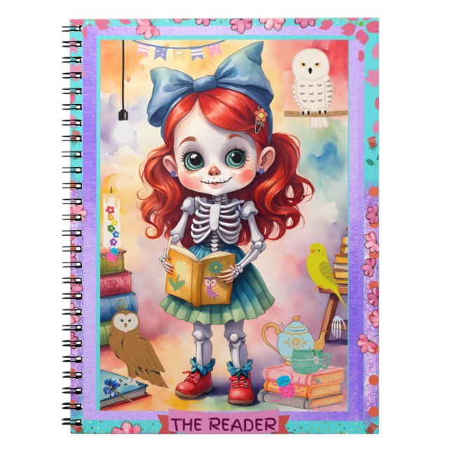 Kids Cute Tarot The Reader Spiral Photo Notebook (Front)