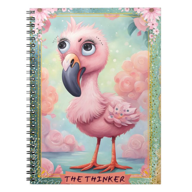 Kids Cute Tarot The Thinker Spiral Photo Notebook (Front)