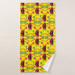 Kids Cute Whimsical ladybug Bath Towel