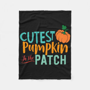 Kids Cutest Pumpkin In The Patch Fun Fall Autumn S Fleece Blanket