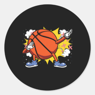 Kids Dabbing American Bysketbyll Player For Fans  Classic Round Sticker
