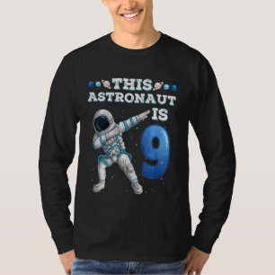 Kids Dabbing Astronaut 9 Year Old Birthday Boy Spa T-Shirt