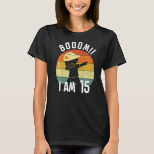 Kids Dabbing Birthday 15 Years Old Outfit Boys Boo T-Shirt
