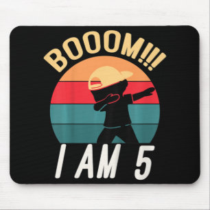 Kids Dabbing Birthday 5 Years Old Birthday Outfit Mouse Mat