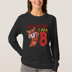 Kids Dabbing Birthday Boy Red Panda 8th Birthday 8 T-Shirt