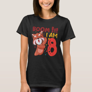 Kids Dabbing Birthday Boy Red Panda 8th Birthday 8 T-Shirt