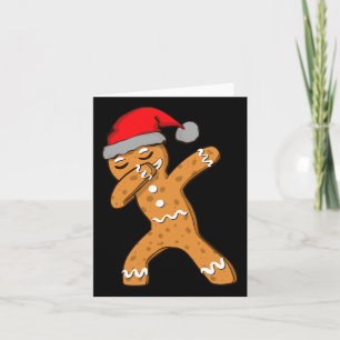 Kids Dabbing Dab Gingerbread Man Xmas Girls Boys C Card