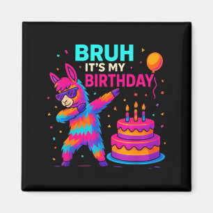 Kids Dabbing Llama Birthday Funny Bday Party Tee Magnet