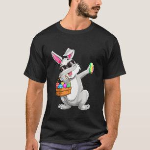 Kids Dabbing Rabbit Easter Day Eggs Hunting Basket T-Shirt