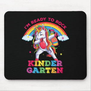 Kids Dabbing Unicorn Im Ready To Rock Kindergarten Mouse Mat