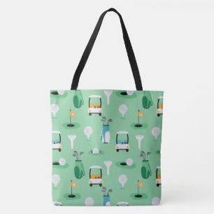 Kids, Dad, Grampa Golfer Golfcart Golfing Sporty Tote Bag