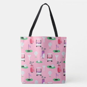 Kids, Dad, Grampa Golfer Golfcart Golfing Sporty Tote Bag