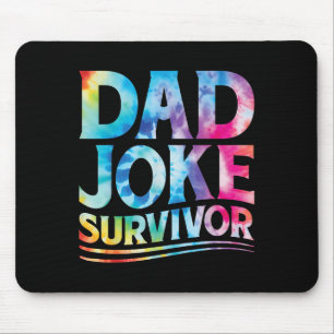 Kids Dad Joke Survivor Tie Dye Matching Father Son Mouse Mat