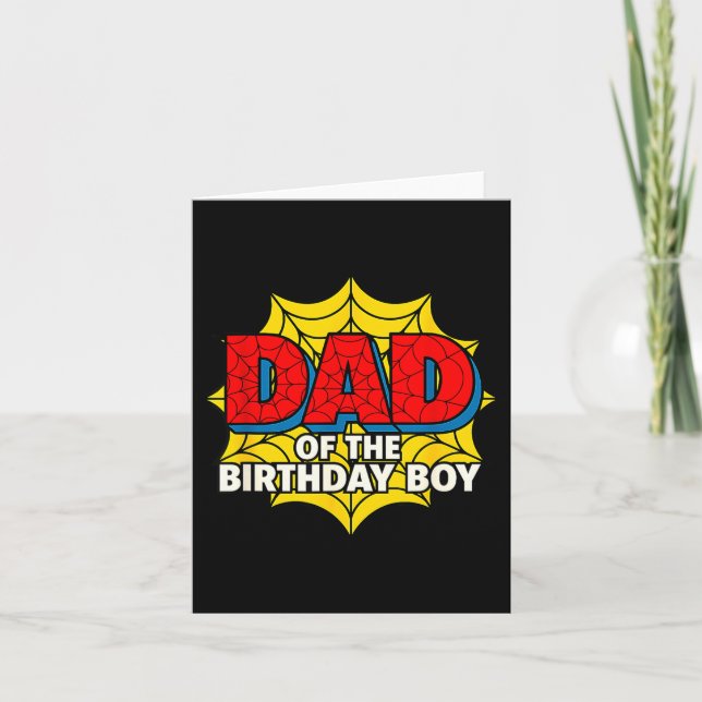Kids Dad Of The Birthday Boy Sder Theme Party Matc Card (Front)