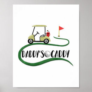 Kids Daddy’s Caddy Golf Golfing Kids Youth Golfing Poster