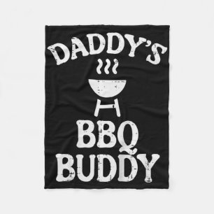 Kids Daddys Bbq Buddy Cute Barbecue Family Match B Fleece Blanket
