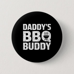Kids Daddy's Bbq Buddy Shirt Young Boy Girl Funny 6 Cm Round Badge