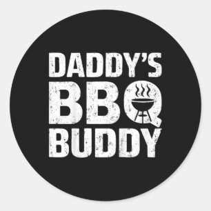 Kids Daddy's Bbq Buddy Shirt Young Boy Girl Funny  Classic Round Sticker