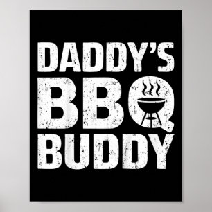 Kids Daddy's Bbq Buddy Shirt Young Boy Girl Funny Poster