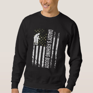 Kids Daddy's Fishing Buddy Dad Son Team Young Fish Sweatshirt