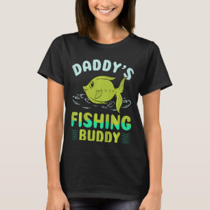 Kids Daddys Fishing Buddy Fishing Gift From Father T-Shirt