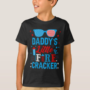 Kids Daddys Little Firecracker Independence Day Fi T-Shirt