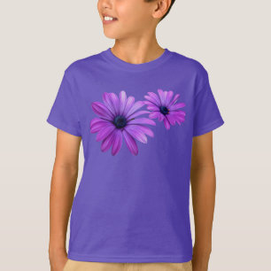 Kid's Daisy T-shirt Organic Purple Flower Shirt